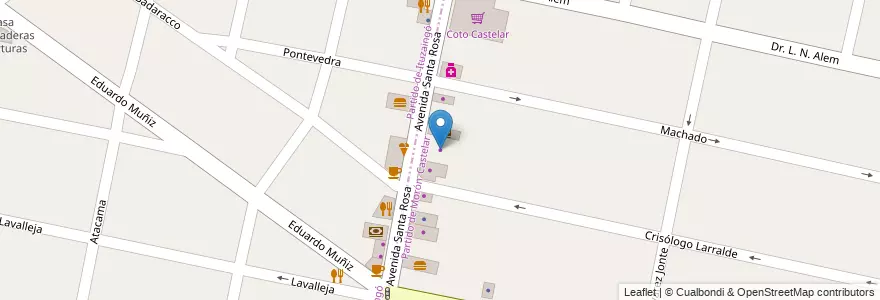 Mapa de ubicacion de 4 Wheels Auto en アルゼンチン, ブエノスアイレス州, Partido De Morón, Castelar.