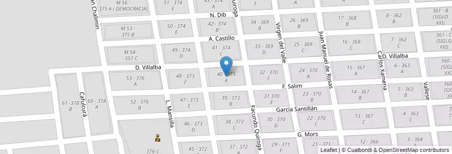 Mapa de ubicacion de 40 - 373 A en Argentina, Salta, Capital, Municipio De Salta, Salta.