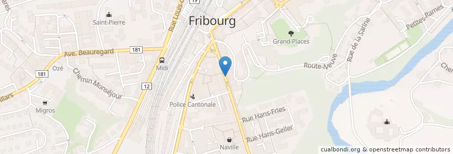 Mapa de ubicacion de Robidog en Suiza, Friburgo, District De La Sarine, Fribourg - Freiburg.
