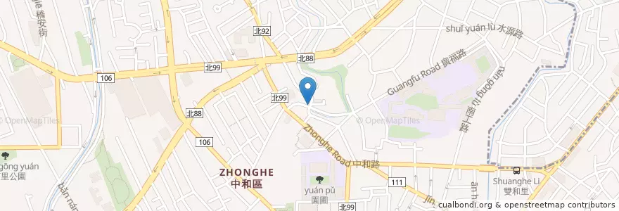 Mapa de ubicacion de 蕭家下港脆皮臭豆腐 en 臺灣, 新北市, 中和區.
