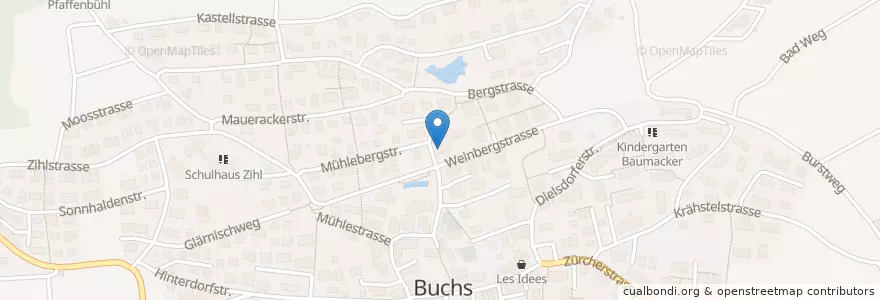Mapa de ubicacion de Restaurant Weinberg en Suisse, Zurich, Bezirk Dielsdorf, Buchs (Zh).