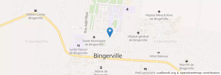 Mapa de ubicacion de Gendarmerie de Bingerville en Côte D’Ivoire, Abidjan, Bingerville.