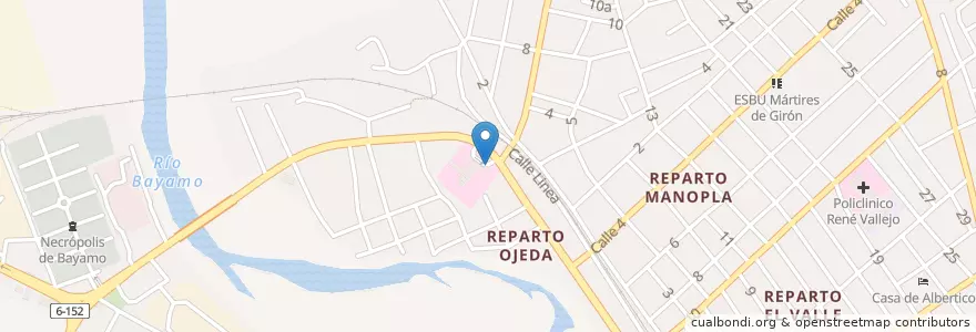 Mapa de ubicacion de Hospital infantil en Kuba, Granma, Bayamo, Ciudad De Bayamo.