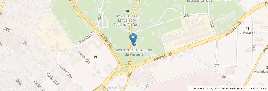 Mapa de ubicacion de Residencia Embajador de Panamá en 쿠바, La Habana, Playa.
