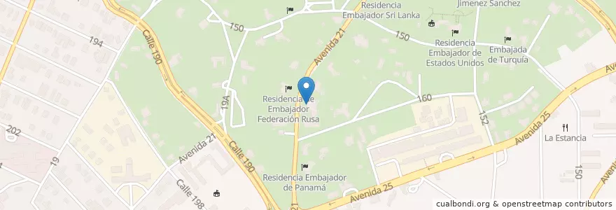 Mapa de ubicacion de Residencia Embajador de Portugal en Куба, Гавана, Playa.