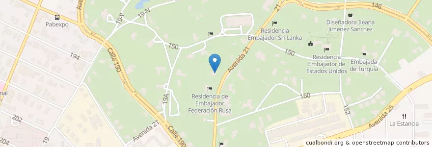Mapa de ubicacion de Residencia Embajador de Argentina en キューバ, La Habana, Playa.