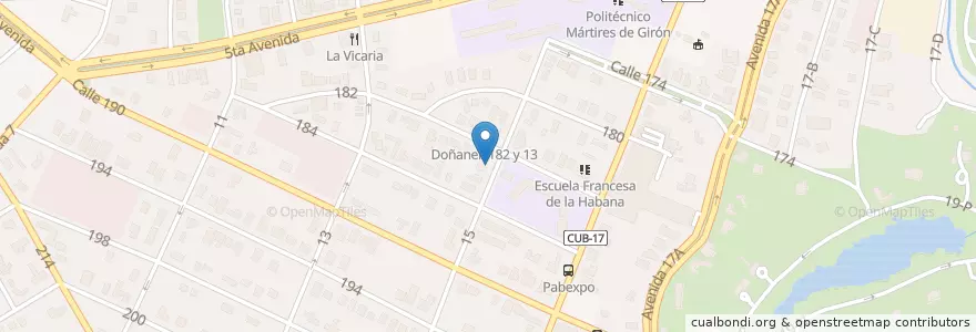 Mapa de ubicacion de Complejo Lucecita en کوبا, La Habana, Playa.