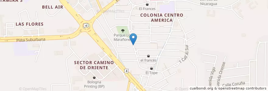 Mapa de ubicacion de Fritanga Doña Lucia en Nikaragua, Departamento De Managua, Managua (Municipio).