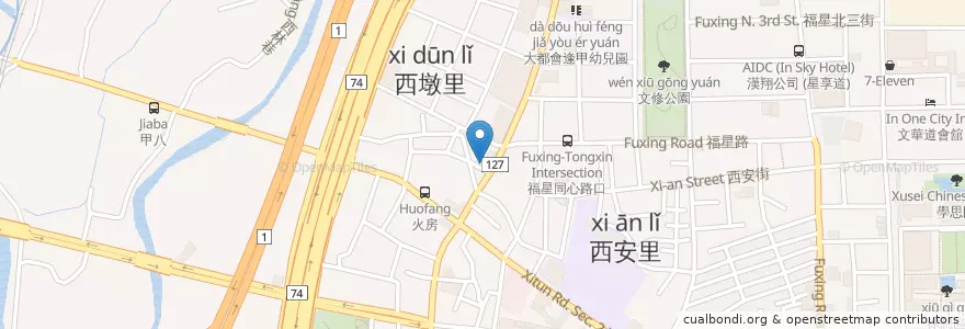 Mapa de ubicacion de 晶緻美學牙醫診所 en Тайвань, Тайчжун, 西屯區.