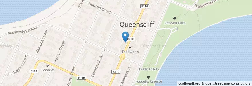 Mapa de ubicacion de Panache cafe and creperie en オーストラリア, ビクトリア, Borough Of Queenscliffe.