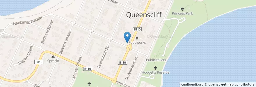 Mapa de ubicacion de Pomegranate Cafe en オーストラリア, ビクトリア, Borough Of Queenscliffe.