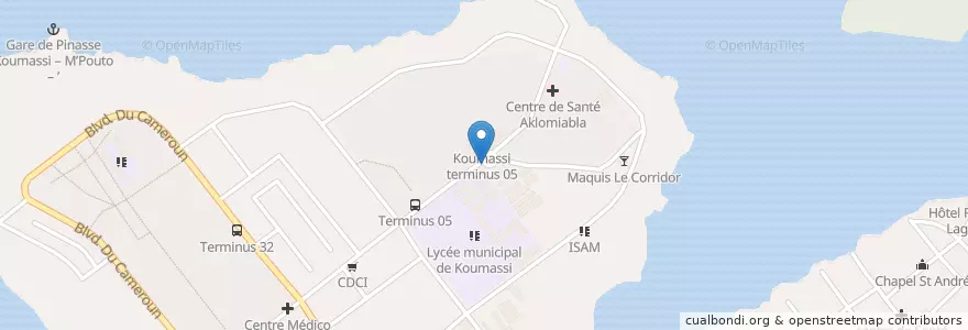 Mapa de ubicacion de Grillade en ساحل عاج, آبیجان, Koumassi.