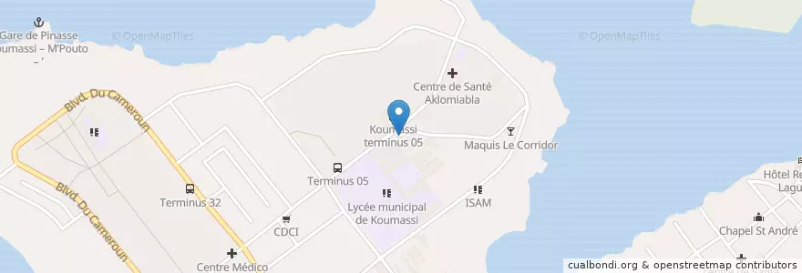 Mapa de ubicacion de Chez Alaba en ساحل عاج, آبیجان, Koumassi.