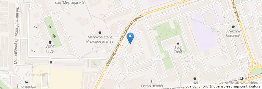 Mapa de ubicacion de Семейный центр "Неваляшка" en Rusia, Центральный Федеральный Округ, Москва, Городской Округ Реутов, Район Новокосино.