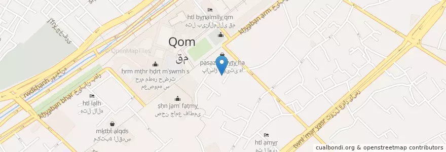 Mapa de ubicacion de سوق العراقيين en Iran, استان قم, شهرستان قم, بخش مرکزی, Qom.
