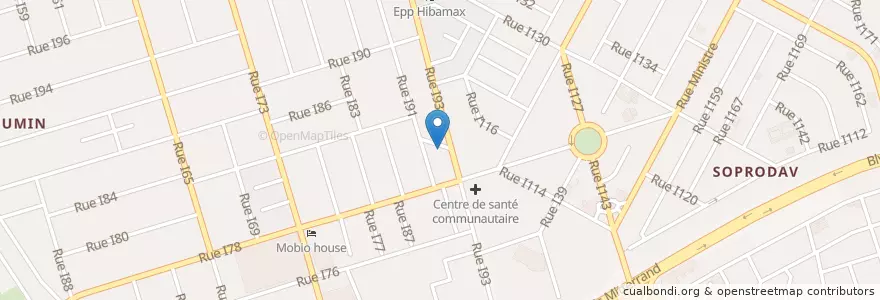 Mapa de ubicacion de Pharmacie Notre-Dame de l'Incarnation en Costa D'Avorio, Abidjan, Cocody.