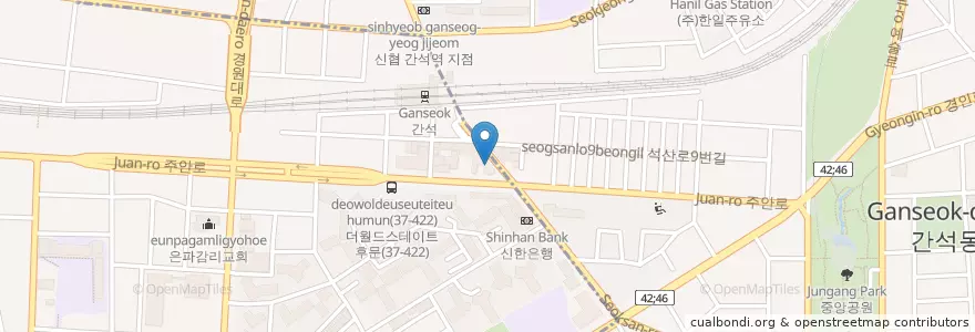 Mapa de ubicacion de 모아한의원 en 대한민국, 인천, 남동구, 간석동.