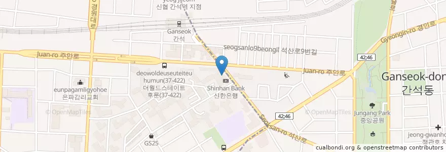 Mapa de ubicacion de 최&박 소아청소년과 en 대한민국, 인천, 남동구, 간석동.