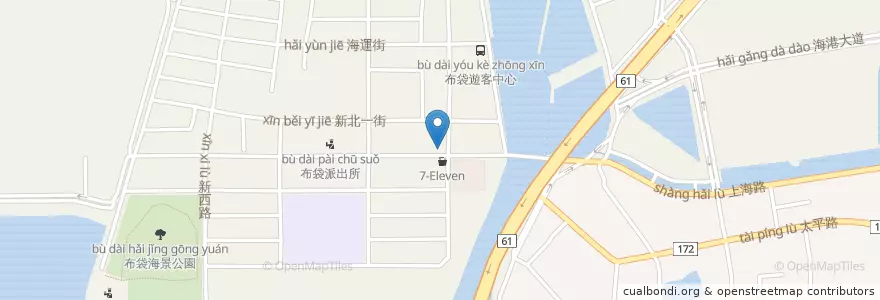 Mapa de ubicacion de 尚品海鮮餐廳 en تایوان, 臺灣省, 嘉義縣, 布袋鎮.