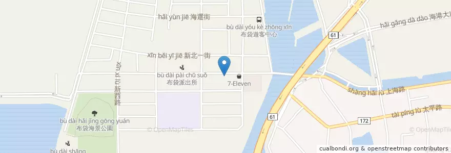 Mapa de ubicacion de 龍彬海鮮餐廳 en Taiwan, Provincia Di Taiwan, Contea Di Chiayi, Budai.
