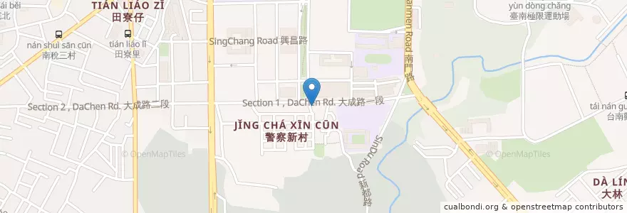 Mapa de ubicacion de 老鄧牛肉麵 en 台湾, 台南市, 南区.