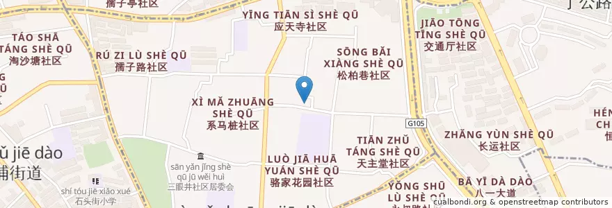 Mapa de ubicacion de 系马桩派出所 en Chine, Jiangxi, Nanchang, 西湖区, 系马桩街道.