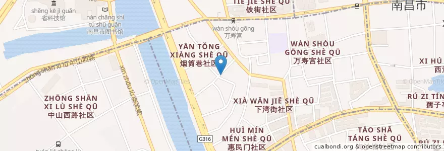 Mapa de ubicacion de 广润门派出所 en China, Jiangxi, 南昌市, 西湖区, 广润门街道.