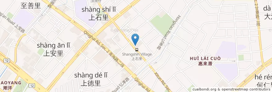 Mapa de ubicacion de 合作金庫銀行 en 臺灣, 臺中市, 西屯區.