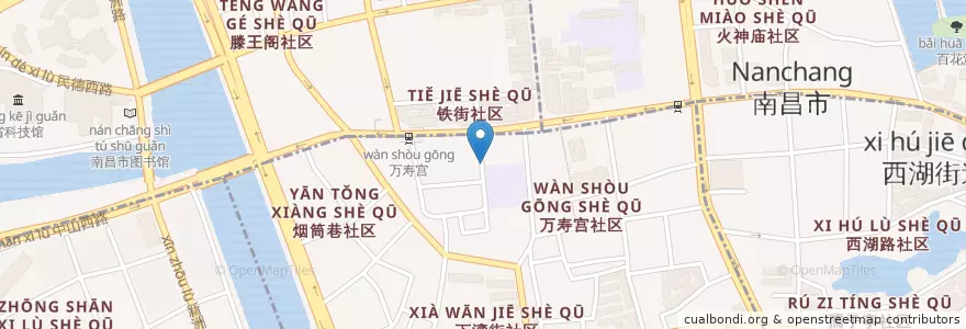 Mapa de ubicacion de 翠花街社区居委会 en 中国, 江西省, 南昌市, 广润门街道.