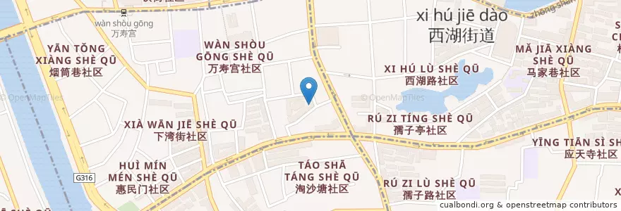 Mapa de ubicacion de 白衣庵社区居委会 en China, Jiangxi, Nanchang, Xihu District, 广润门街道.