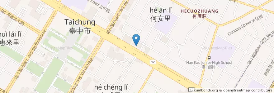 Mapa de ubicacion de 星展銀行 en 臺灣, 臺中市, 西屯區.