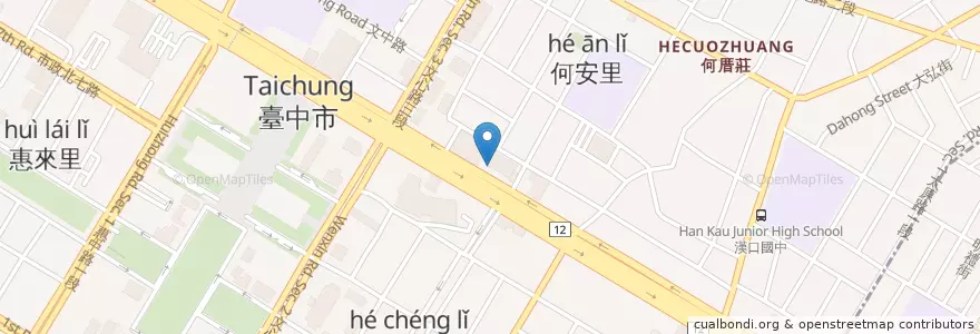Mapa de ubicacion de 第一商業銀行 en تایوان, تایچونگ, 西屯區.