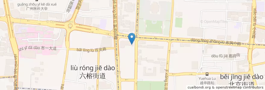 Mapa de ubicacion de SUBWAY en Chine, Guangdong, Canton, 越秀区, 北京街道.