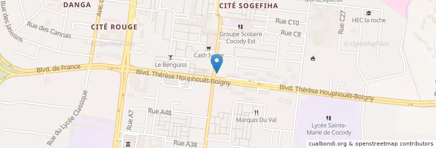 Mapa de ubicacion de SIB - Agence Cocody Boulevard de France en Costa De Marfil, Abiyán, Cocody.