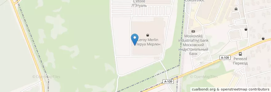Mapa de ubicacion de Qiwi en Rusia, Distrito Federal Central, Óblast De Moscú, Москва, Городской Округ Красногорск, Западный Административный Округ, Район Кунцево.