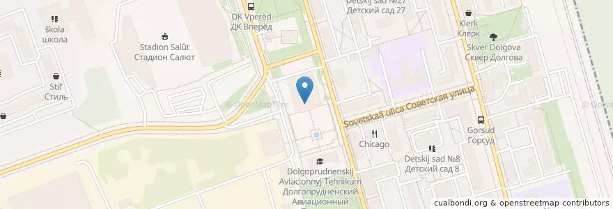 Mapa de ubicacion de Qiwi en Rússia, Distrito Federal Central, Oblast De Moscou, Городской Округ Долгопрудный.