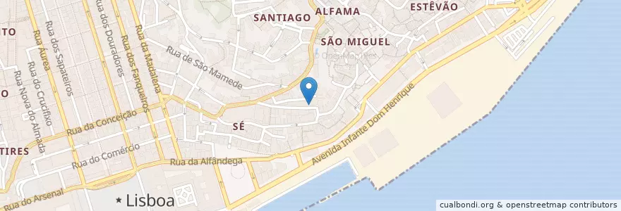 Mapa de ubicacion de Romanian Cultural Institute a Lisbona en Portogallo, Lisbona, Grande Lisboa, Lisbona, Santa Maria Maior.