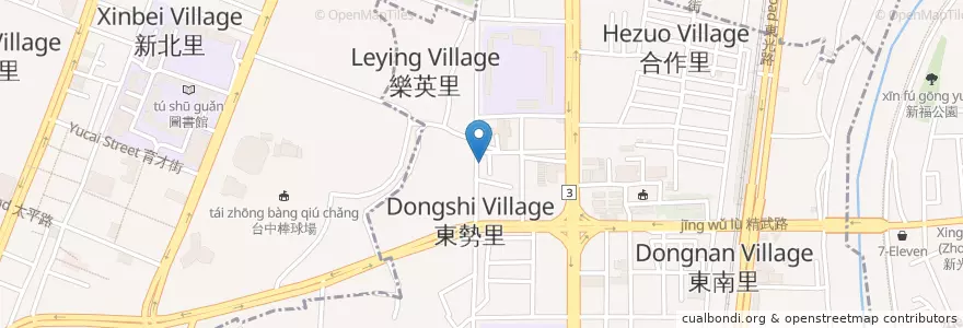 Mapa de ubicacion de 沁采美食館 en 臺灣, 臺中市, 東區.