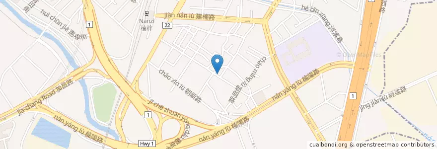 Mapa de ubicacion de 阿Bin炒飯 en Taïwan, Kaohsiung, 楠梓區.