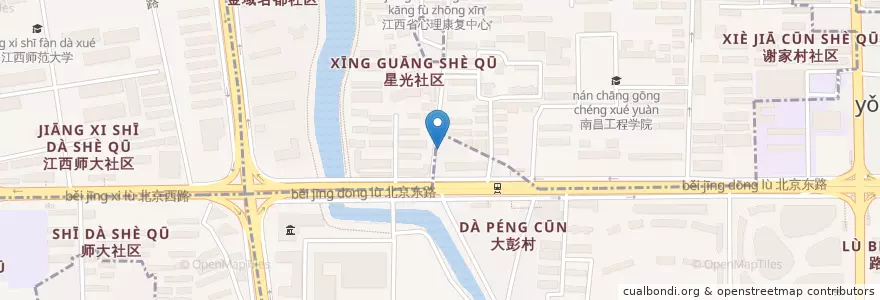 Mapa de ubicacion de 彭桥村委会 en Cina, Jiangxi, Nanchang, 青山湖区, 湖坊镇, 塘山镇.