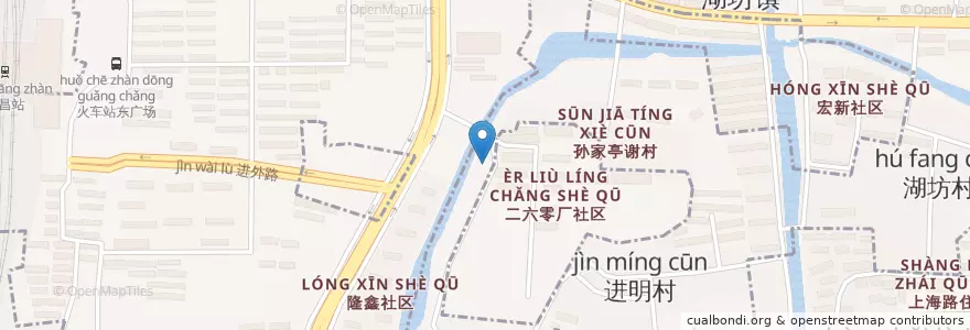 Mapa de ubicacion de 进明村委会 en 中国, 江西省, 南昌市, 青山湖区, 湖坊镇.