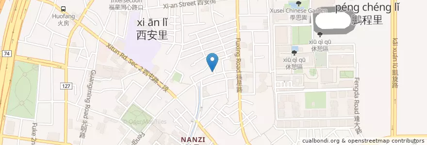 Mapa de ubicacion de 博登藥局 en Tayvan, Taichung, 西屯區.