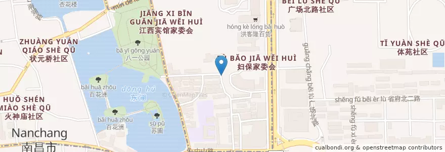 Mapa de ubicacion de 上营坊社区居委会 en 中国, 江西省, 南昌市, 东湖区, 公园街道.