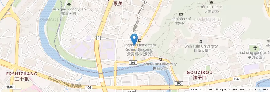 Mapa de ubicacion de 路邊攤日式小吃 en 타이완, 신베이 시, 원산 구.