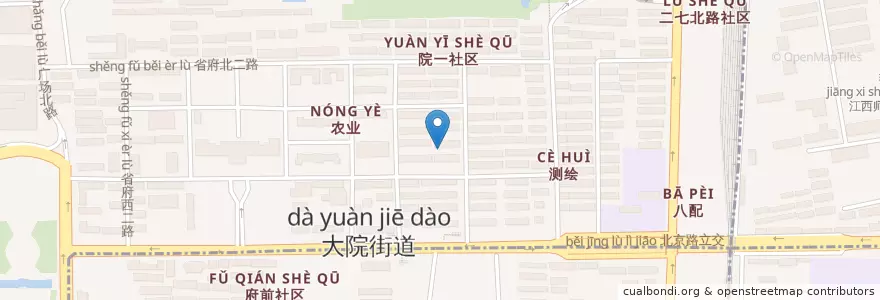Mapa de ubicacion de 院二社区居委会 en 中国, 江西省, 南昌市, 东湖区, 大院街道.