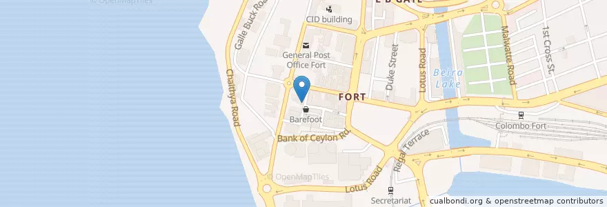 Mapa de ubicacion de Hotel en Sri Lanka, බස්නාහිර පළාත, කොළඹ දිස්ත්‍රික්කය, Colombo.