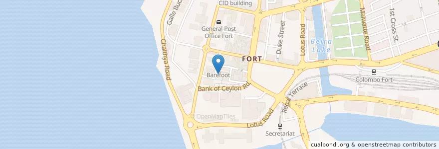 Mapa de ubicacion de HarposColombo Fort Cafe en Sri Lanka, බස්නාහිර පළාත, කොළඹ දිස්ත්‍රික්කය, Colombo.