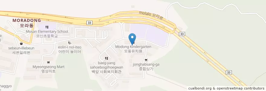 Mapa de ubicacion de 모라동 en 대한민국, 부산, 사상구, 모라동.