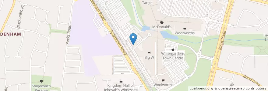 Mapa de ubicacion de Sydenham Maternal And child Health Centre en 오스트레일리아, Victoria, City Of Brimbank.