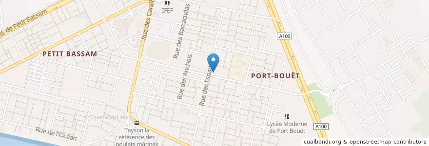 Mapa de ubicacion de Pharmacie Ocean en 코트디부아르, 아비장, Port-Bouët.